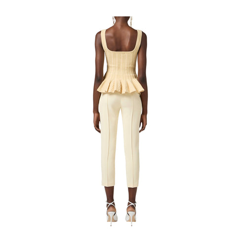 Elisabetta Franchi Pantaloni Pantalone Donna alla caviglia Lemonade P25 - ELISABETTA FRANCHIPA07651E2 - DC7 - 42 - Francavilla Moda